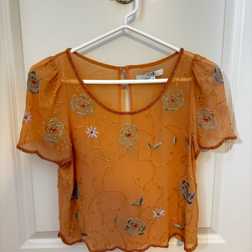 Vintage Floral Embroidered Blouse